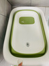 日康（rikang）婴儿洗澡盆 折叠盆宝宝电子感温坐浴盆带置物架RK-X1045-1 军绿色 实拍图