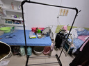 衣架落地卧室家用双杆晾衣架挂衣架子室内衣服衣帽架加粗阳台衣杆 110cm黑【单杆+置物架】; 实拍图