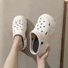 心楠洞洞鞋女款夏季2025新款松糕厚底踩屎感凉鞋显高外穿包头拖鞋子 黑白煤球38-39【适合37-38的脚】 实拍图