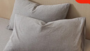 无印良品A类全棉水洗棉枕套100%纯棉枕头套枕芯套枕巾48x74cm 对装 安娜灰 实拍图