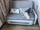 三世桃源 客厅高档沙发床坐卧两用折叠小户型多功能单人可拆洗布艺沙发床 浅灰色（全套水洗） 宽1.28米5cm海绵2cm椰棕+储物 实拍图