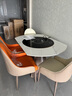蒂梵拉现代简约带内嵌转盘旋转伸缩带电磁炉圆形岩板餐桌椅组合佛山家具 1.2米餐桌【伸缩带内嵌暖菜板】 一桌四椅【生态皮餐椅】 实拍图