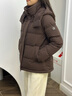 波司登（BOSIDENG）25新款紫芋松松羽绒服女短款90绒脱卸帽可收腰保暖外套B250245296 【趋势推荐】旷野棕7E70 S 160/84A 体重约100-110斤 实拍图