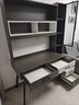 喆逢书桌书柜组合书架一体电脑桌台式轻奢现代简约书房卧室办公学习桌 灰色书桌+右边柜子 总长140cm 实拍图