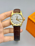 ROCOS品牌简约气质复古时尚女士手表女表防水皮带石英表女表礼物送女友 金壳白面棕带 【雷克斯手表】 实拍图