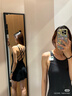 迪卡侬泳衣女连体裙式美背小黑裙遮肚显瘦大码泳装泡温泉2895068 实拍图