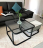 春色田园 网红岩板茶几桌客厅家用北欧轻奢现代方形组合玻璃小户型简约茶 70灰色玻璃+60白岩板(黑架灰抽 [送货入户] 实拍图