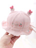 贝娜茜婴儿帽子春秋薄款夏季婴幼儿新生儿盆帽男女宝宝渔夫帽遮阳防晒潮 PM764-粉色 1-18个月（38-47.5CM） 实拍图