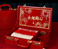 订婚彩礼箱彩礼钱盒子现金彩礼盒结婚布置装饰聘金礼金盒高档三金 皮革礼金箱 12寸可装20-30万【送30钱套】皮 实拍图