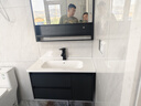 浴美优品实木浴室柜组合陶瓷一体盆洗手洗脸盆柜洗漱台镜柜40宽和48宽可选 碳灰80cm普通镜柜（默认发40宽 48宽请备注） 实拍图