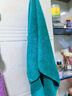 洁丽雅（Grace）纯棉5A抗菌毛巾2条装女家用酒店男纯色缎档面巾全棉擦脸巾蓝+桔色 实拍图
