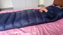 清然（QINGRAN） 羽绒睡袋成人冬季零下10度加厚保暖鹅绒睡袋户外防寒-30野外露营 1800克绒藏青 实拍图