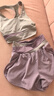 VICTORIATOURIST瑜伽服女跑步运动套装夏季防晒健身服普拉提短袖短裤带胸垫两件套 实拍图