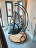 猎钢狼吊篮藤椅室内秋千摇椅网红吊床阳台吊篮椅卧室家用吊椅秋千吊椅 单人单杆【仿木纹】麻花波浪款 实拍图