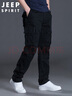 JEEP SPIRIT吉普工装裤男秋冬季直筒休闲裤男士宽松多口袋男裤 黑色 M 实拍图
