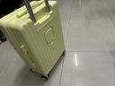 双星（doublestar）高颜值侧开盖行李箱大容量箱女男学生多功能拉杆箱登机密码皮箱子 柠檬黄【可坐人丨带杯架】小清新 20英寸 -可登机箱 实拍图