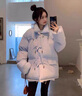 唐菓蜜羽绒棉服女2025秋冬季新款学生韩系减龄羽棉袄绒服加厚保暖棉衣女 蓝色 M 实拍图