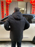 老爷车中年男士冬季新款保暖棉服男连帽夹克外套中长款加厚棉衣爸爸男装 黑色 XL (180) 【推荐体重130-145斤】 实拍图