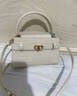 CHARLES&KEITH鳄鱼纹凯莉包手提斜挎婚包包女包生日礼物CK2-50270880-1 Ivory象牙色 S 实拍图