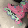 米高轮滑鞋S3儿童花样溜冰鞋套装高端平花四码调节直排初学花式旱冰鞋 粉色鞋 M (33-36) 实拍图