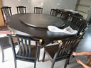 蓄邦新中式实木餐桌椅组合家用10/14人圆桌带转盘酒店包厢吃饭大圆桌 黑紫檀色 1.2m 单桌（送转盘） 实拍图