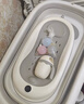 iuu婴儿洗澡盆 可折叠宝宝浴盆大号 洗澡神器躺托浴架新生儿童用品 【北欧灰】+可调节感温浴架 材质：FAD食品级材质检测认证 实拍图