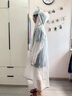 牧萌（moremerry）儿童雨衣男女童学生上学带书包位雨披 粉兔子 5XL  实拍图