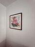 紫腾随轩新中式牡丹花开富贵装饰画客厅餐厅背景墙画卧室床头挂画壁画 图1 60*60cm红木色实木框 实拍图