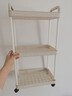 厨房小推车置物架落地多层零食蔬菜架移动家用卫生间浴室收纳储物 【清仓】3层白色送滑轮+扶手 实拍图