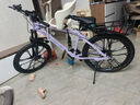 凤凰（Phoenix） 上海凤凰山地自行车成人男士女式学生变速宽胎越野赛车公路单车 铝架十刀轮紫【省力全轴承】 24寸30速【参考:138-168cm】 实拍图