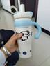 奇古堂巨无霸保温杯 女生吸管水杯 大容量陶瓷墩墩冰霸杯 俏皮蓝汪-316内底 实拍图
