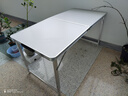 汤能优品折叠桌户外夜市摆摊地推便携式折叠小桌子简易家用折叠餐桌椅组合 极光白120*60【三挡调节-单桌】 实拍图