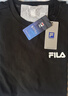 FILA官方男子短袖T恤夏季简约圆领运动男装上衣休闲针织套头衫 深黑-BK（新版） L 175/96A 实拍图