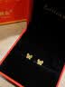 中国黄金（CHINA GOLD）18K金蜂巢蝴蝶耳钉女款百搭爆闪情人节生日七夕情人节礼物送女友 【送女友】18K金蜂巢蝴蝶耳钉一对约0.2g 实拍图