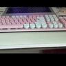 银雕K600键盘彩包升级版 复古朋克键帽 机械手感 游戏背光电竞办公 USB接口 粉白白光键盘 实拍图