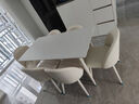 左客左家（ZUOKEZUOJIA）法式轻奢奶油白岩板餐桌长方形现代简约饭桌家用小户型餐桌椅组合 1米3+纯肉色皮革椅| 一桌四椅 实拍图