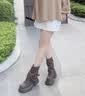 达芙妮厚底短靴女2026新款秋季时尚马丁靴美拉德裤管靴西部堆堆靴女靴子 棕色【跟高6.5cm】 37 实拍图