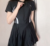 安踏小蛮腰泳衣女士连衣裙式保守修身显瘦遮肉弹力温泉泳衣黑色L 实拍图