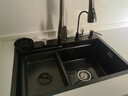 TOSO日式厨房水槽大单槽手工304不锈钢台中下洗菜盆一体盆飞雨洗碗池 米粒微晶4MM款-圆形抽拉龙头顶配 68*45CM 实拍图