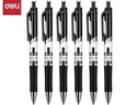 得力（deli）按动中性笔签字笔 0.7mm子弹头按动笔水笔 办公用品 黑色 12支/盒 P0S02 实拍图