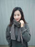 千鸟格围巾女冬季2024新款针织保暖学生格子百搭秋冬高级感围脖厚 百搭黑【时尚千鸟格-保暖围巾】 均码 实拍图