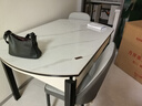 丰舍 餐桌 可变圆桌伸缩折叠实木岩板餐桌椅组合现代轻奢餐桌餐厅饭桌 黑白色-雪山白岩板-101皮椅 【1.35米】 一桌4椅 实拍图