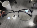 蔡司（ZEISS）镜片近视眼镜框男半框防蓝光辐射可配带散光度数眼睛女钛合金镜架 简约款 黑银 配康美达1.60防蓝光变灰 0-800度 实拍图