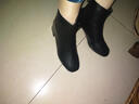 大东女士高跟短靴女粗跟方头2025新款马丁靴英伦风春秋单靴显脚小裸靴 黑色-单里 37 实拍图