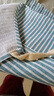 卡慕乐围裙家用工作时尚条纹棉麻围裙家用工作服 厨房罩衣 蓝色 均码 实拍图
