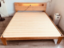 源氏木语全实木床北欧风小户型卧室家具橡木床现代简约主卧1.5m1.8m双人床 原木色高铺夜光床斜靠版【橡木】 1800mm*2000mm  框架结构 实拍图
