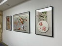 北欧客厅装饰画三联沙发背景墙挂画现代简约大气餐厅壁画客厅画 金羽吉祥 左右40*60中80*60-晶瓷膜-黑框 实拍图