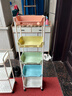 京东物流 可移动小推车置物架厨房落地学生宿舍书架储物架 【移动款】 5层 炫彩萌趣-大厚框 全新升级-加厚环保PP材质 实拍图