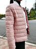 轻薄棉袄女款韩版修身棉衣外套纯色简约秋冬款休闲便携内胆棉服 粉红色 2XL （90-105斤） 实拍图