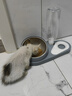 华元宠具（hoopet）猫碗双碗自动饮水狗碗狗狗盆食盆饭盆不锈钢猫粮宠物喝水猫咪用品 雾霾灰蓝-喂食喂水 实拍图